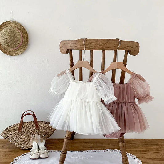 2024 Summer New Baby Lace Big Bowknot Dress Toddler Short Dress