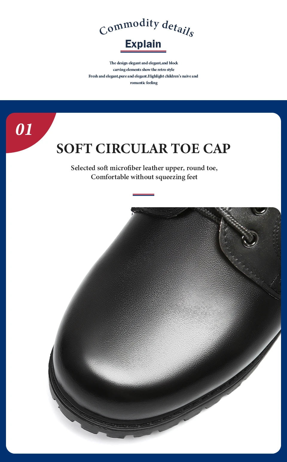 Soft Bottom School Shoes for Boys Middle School Student British Black