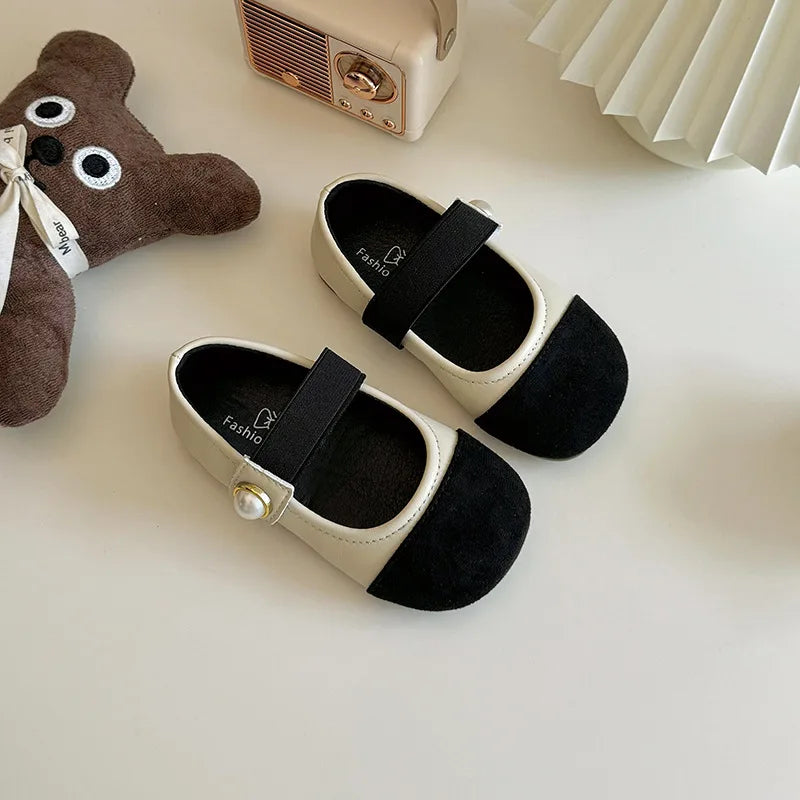Girl Leather Shoes 2025 Autumn New Brand Girl Shoes French Princess Shoe Elegant Mary Jane Shoe Soft Sole Party Dresses for Girl