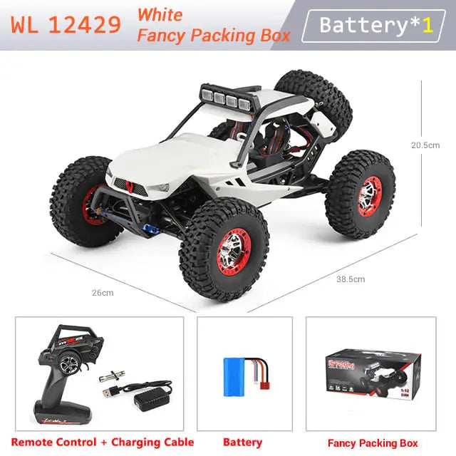 New WL 12429 WLtoys 1:12 4WD RC Racing Car High Speed Off-Road LED Remote Control Alloy Crawler Truck Light Buggy Toy Kids Gift