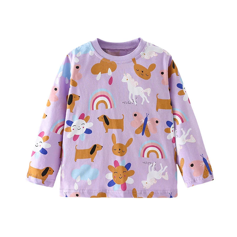 Alice Unicorn Long Sleeve Girls Tops