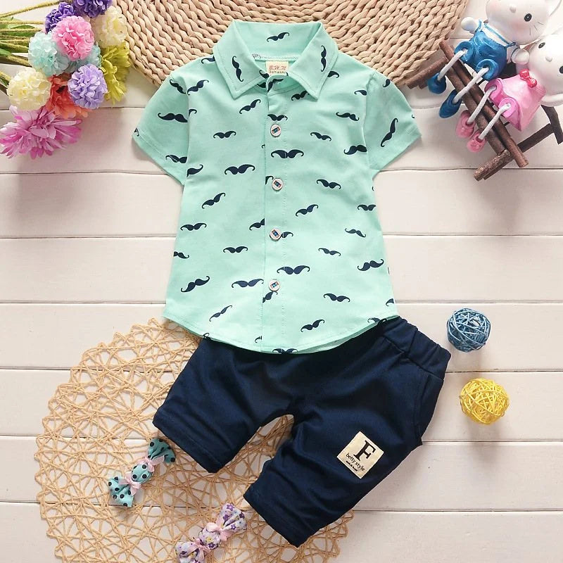 Pedro Short-Sleeved Printed Shirt + Shorts - GuGuTon baby store - Baby Fashion - Toddlers Outfits - Babies Outfits - Toddler Clothes - Kids Clothing - Newborn Clothes - Newborn Wear - Kids Wear - Trending Clothes - Trending Outfits - Fall Fashion - Winter Fashion - Girls Clothes - Boys Clothes - Babies Wear - Kids Accessories - KidsWear - Summer Clothes - Summer Fashion - Summer Trend - Falls Sweaters - Tops - Bottom - Jeans - Blouse - Dresses - Newborn Dresses - Toys