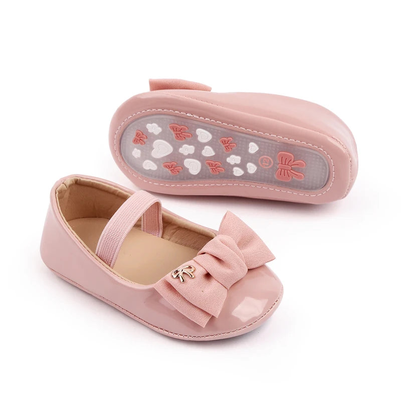 Baby Girl Shoes Cute Bowknot Toe-covered Soft PU Mary Jane Shoes Anti-slip Sole Spring Summer Sandal for 0-6-12m Baby Girl 2023