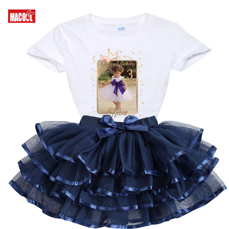 Kim Girls Birthday Princess Tutu Outfit Set