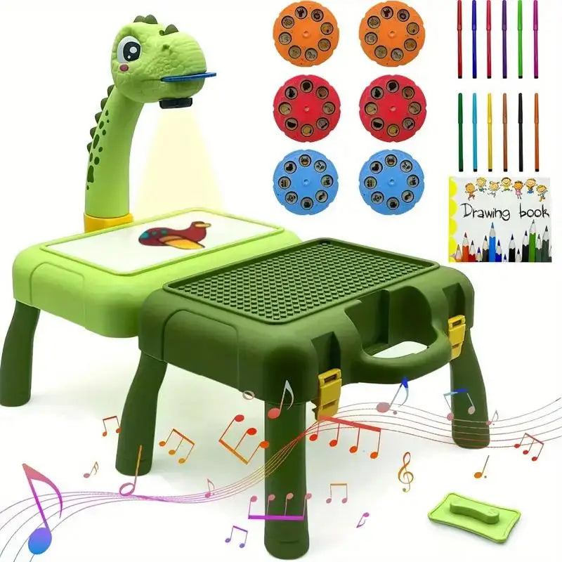 Drawing Projector for Kids, Mini Multi-Functional Writing Board Learning Drawing Educational Toys, Ideal Toy for 3+ Girls & Boys