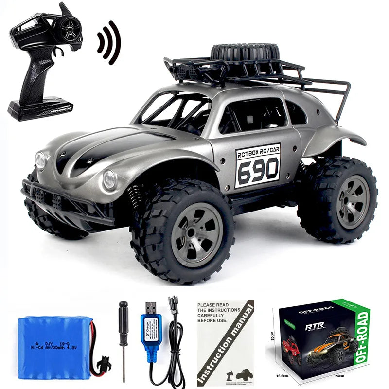 KYAMRC 1:18 2.4G 4 Channels RC Beetle Rock Crawlers Car 18km/h Double Motors Drive Car Remote Control Car Model Off-Road toy