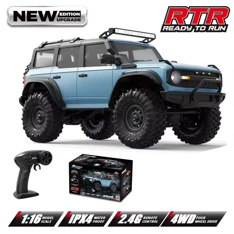 1:16 Scale Ford Bronco RC Rock Crawler Monster Truck 4WD High-Speed Electric Off-Road Toy Car for Boys Outdoor Gifts