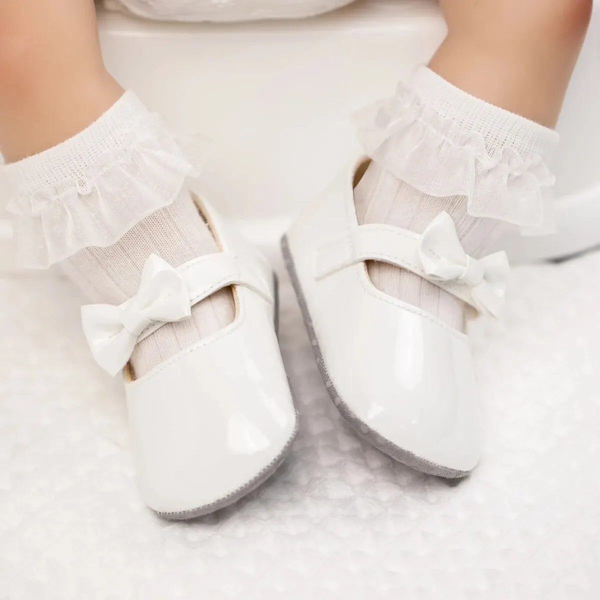 Meckior Baby Girls Shoes Bowknot Princess Dress Shoes PU Anti-slip Soft Sole