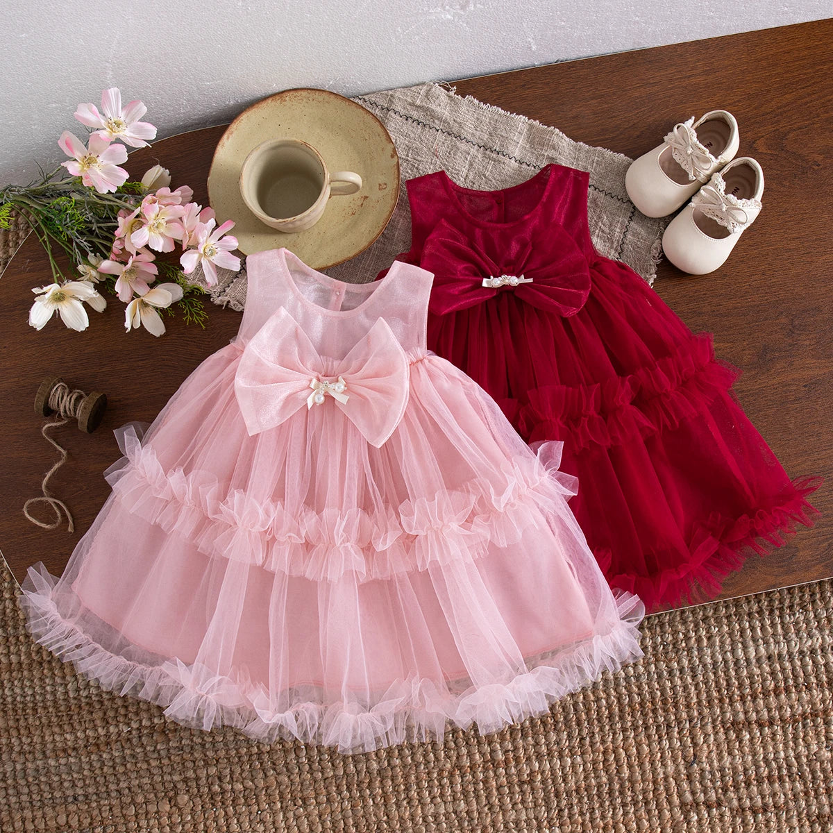 Baby Girl Dress Summer New Sweet Bow Children'S Clothing Suitable For Birthday Parties