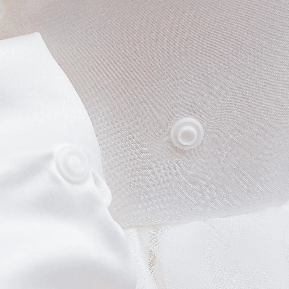 Girls Elegant White Communion Party Dress For Toddler Kids  Sleeveless Princess Tulle Dress