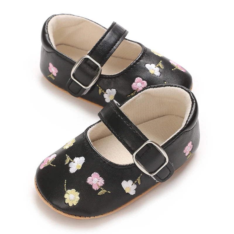 Spring And Autumn Baby Girl's Walking Shoes Anti Slip One Year Old Soft Soled Baby Shoes Princess Shoes Single Shoes