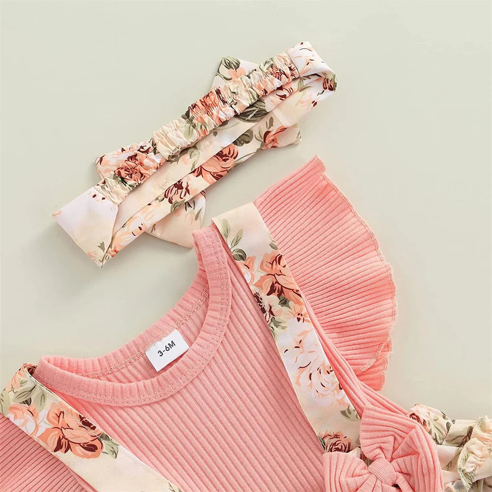 Kids Dress For 0-18 Months Cotton Ruffle Sleeve Cute Butterfly Floral Summer Dress