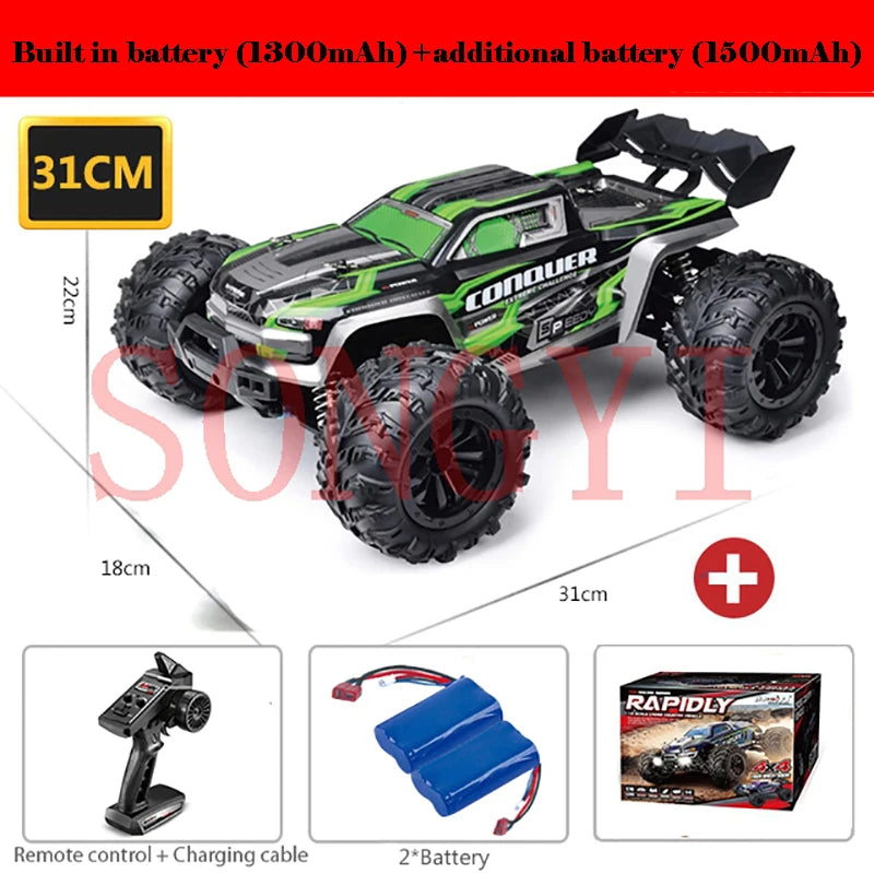 16103 Fast Rc Cars 50km/h 1/16 Off Road 4WD with LED Headlights,2.4G Waterproof Remote Control Monster Truck for Adults and Kids