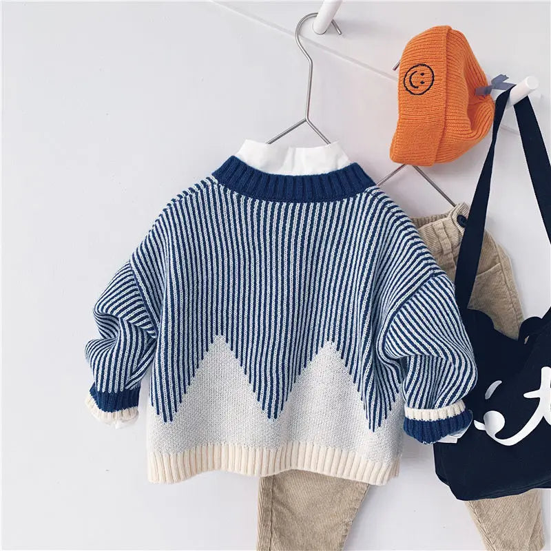 Martina Patchwork Korean Edition Baby Boy Knitted Single Breasted Children's