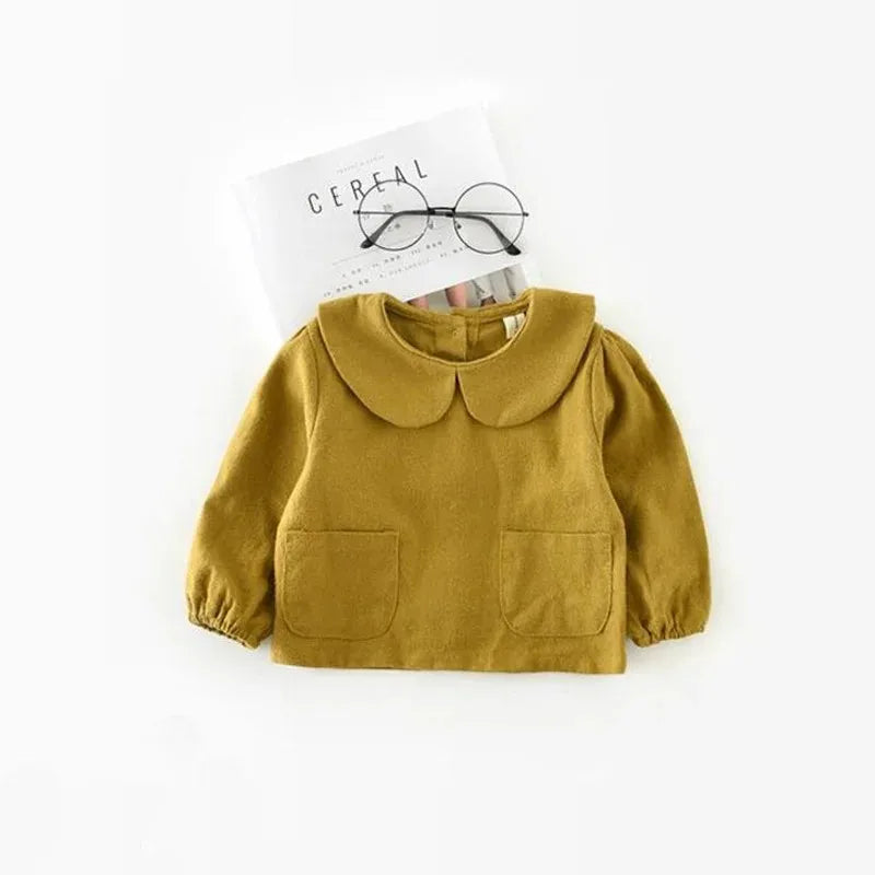 Baby Girl Plaid Blouse - Long Sleeve Cotton Top