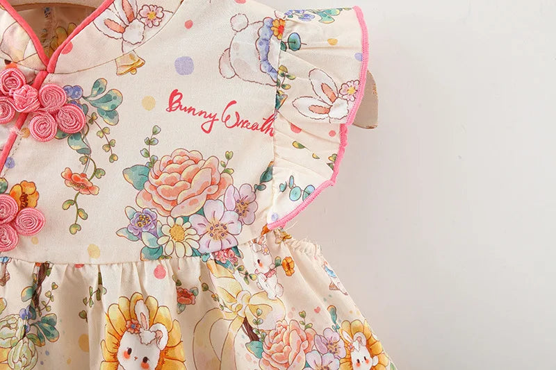 Summer Baby Girl's New Dress Sweet Little Rabbit Printed