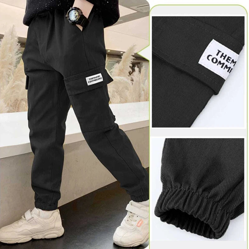 Leo Handsome Cargo Pants Children's Letter Sports Trousers Teenagers Casual