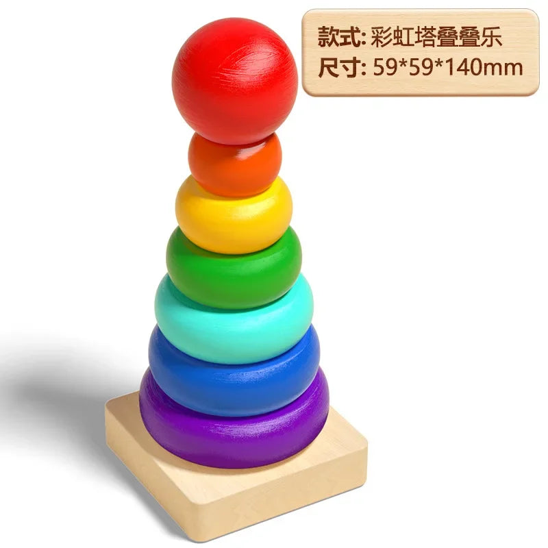 Montessori Wooden Sorting Stacking Toys for Toddlers