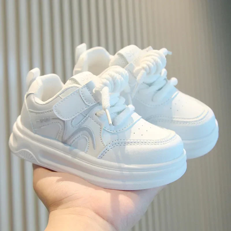 Children's Shoe for Girl New Solid White Sports Shoes for Boy Causal Fashion Versatile Kids School Running Sneakers Non-slip
