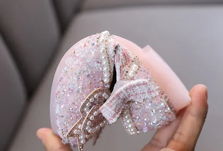 Kids Girls Sandals Fashion Sequins Rhinestone Bow Girls Princess Baby Girl Shoes
