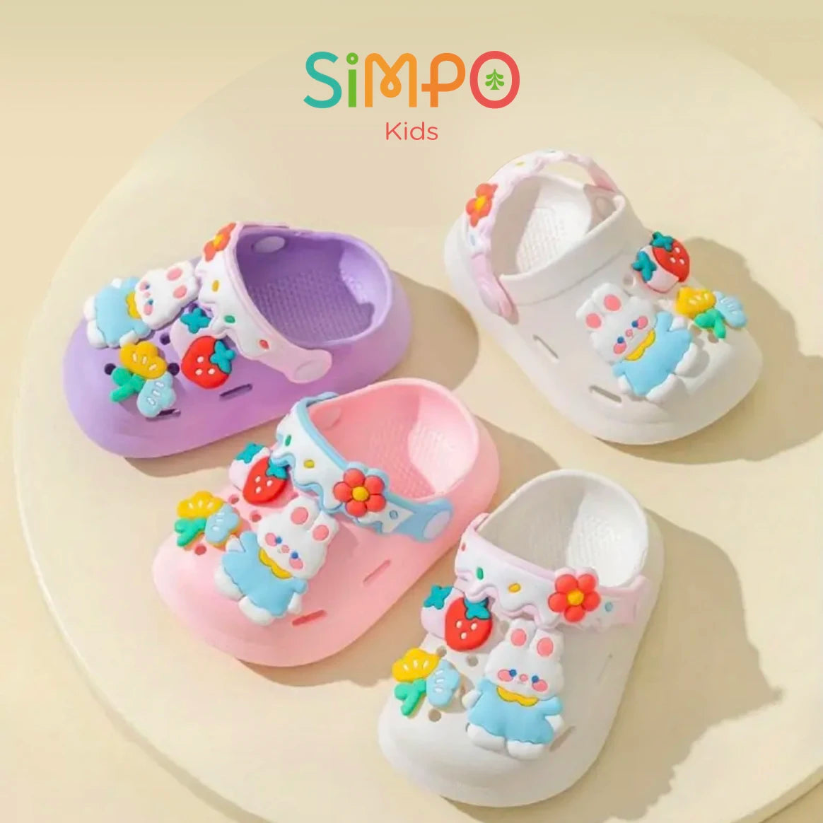 Garden Shoes For Girls Soft Sole Clogs For Baby Breathable Non-slip Indoor Outdoor Beach Sandals Trendy Cute Cartoon Bunny