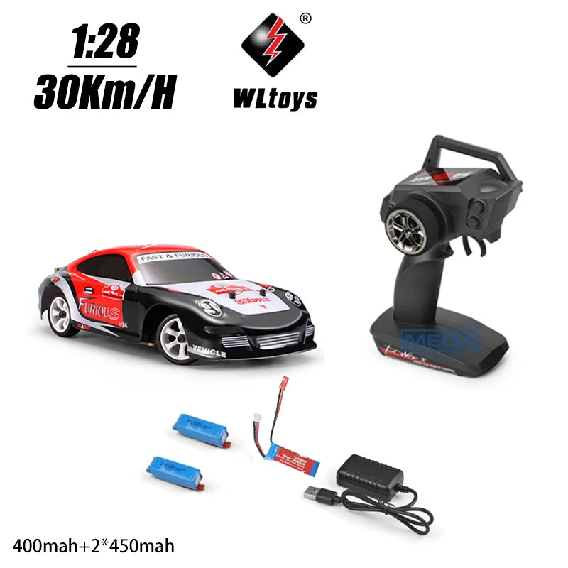 Wltoys 284010 30Km/H Mosquito RC Car 2.4GHz Off-Road RTR Rally Drift Car 4WD 1/28 V2/LCD/V8 Remote Control High Speed Racing
