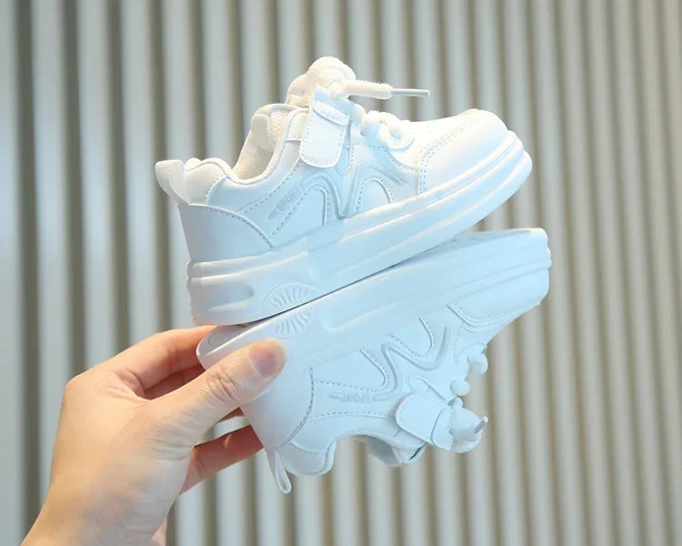 Children's Shoe for Girl New Solid White Sports Shoes for Boy Causal Fashion Versatile Kids School Running Sneakers Non-slip