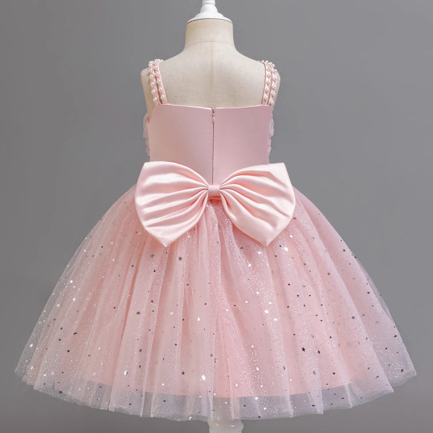Baby Girl Lace Dresses Sparkling Weddings Pink Dress Elegant Princess