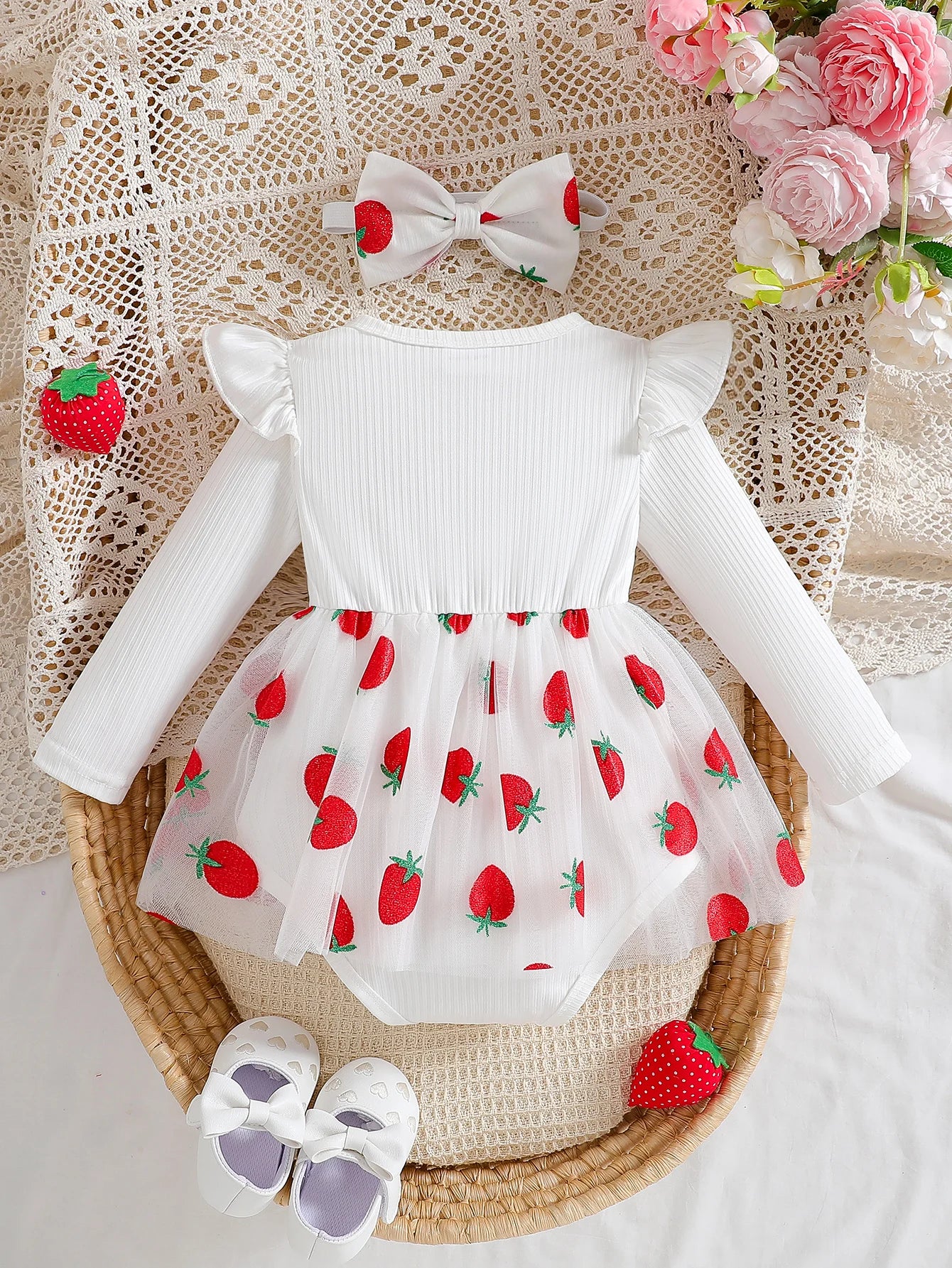 Zaila Baby Girl Autumn Skirt with Strawberry Print