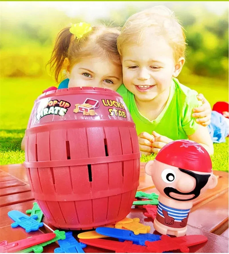 Funny Pirate Barrel Toy Sword Stab Jumping Pirate Game Board Children Halloween Toys Parent-child Interactive Toys for Kids Boys