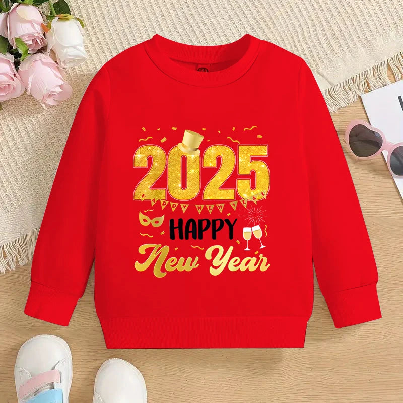 Tony 2025 Happy New Year Print Sweater - GuGuTon baby store - Baby Fashion - Toddlers Outfits - Babies Outfits - Toddler Clothes - Kids Clothing - Newborn Clothes - Newborn Wear - Kids Wear - Trending Clothes - Trending Outfits - Fall Fashion - Winter Fashion - Girls Clothes - Boys Clothes - Babies Wear - Kids Accessories - KidsWear - Summer Clothes - Summer Fashion - Summer Trend - Falls Sweaters - Tops - Bottom - Jeans - Blouse - Dresses - Newborn Dresses - Toys