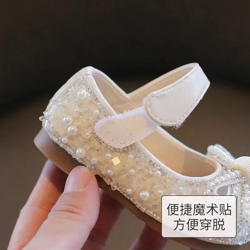 Fashion Girls Shoes Spring New Kids Leather Shoes Soft Soled Baby Shoe Anti Slip Girl Casual Shoes Simple Child Walking Shoe