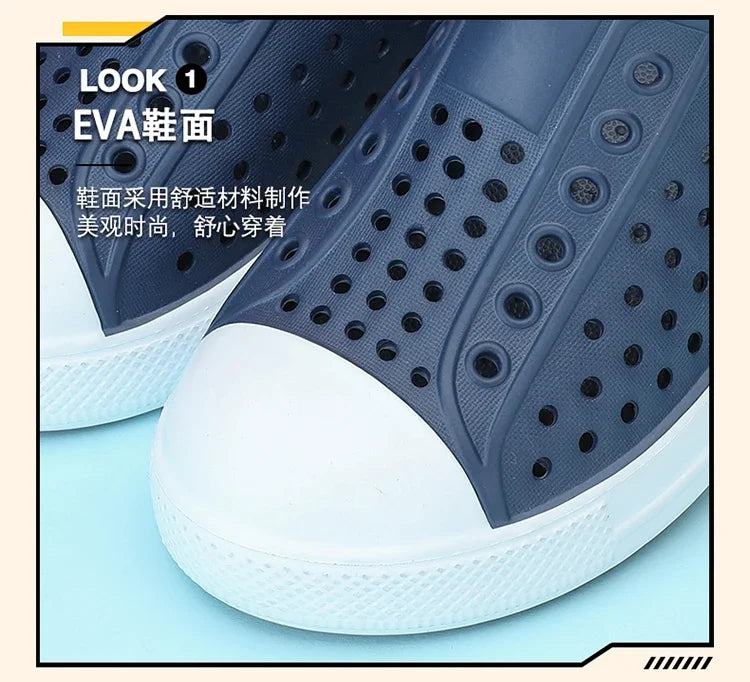 2024 New Kids Shoes Summer Breathable Quick-Drying Water Shoes with Drainage Holes Boys Girls Sandals 24-34