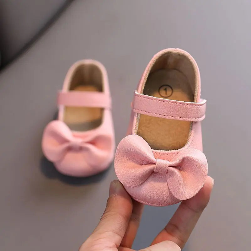 Baby Girl Casual and Comfortable Solid Color Mary Jane Shoes