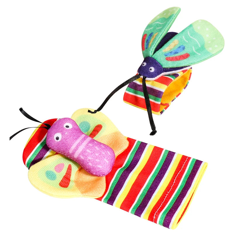 Baby Wrist Rattles Socks Newborn Animal Socks Infants Foot Finder 0-12 Months