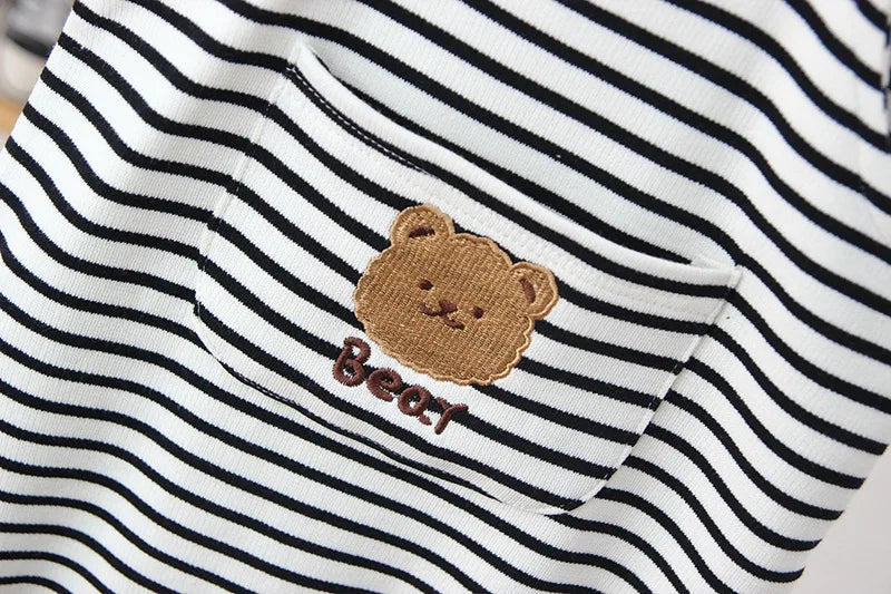 Striped Teddy Bear Overalls