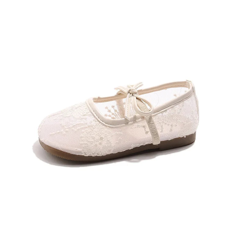2026 Summer Kids Shoes Girls Sandals Lace Floral Princess Shoes