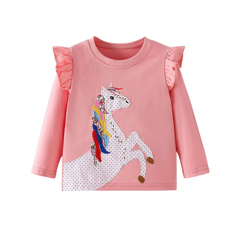 Alice Unicorn Long Sleeve Girls Tops