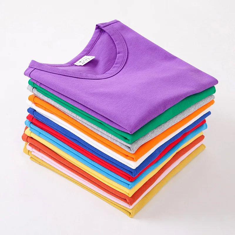 Abigail Summer Kids Sleeve T-Shirt Girls Cotton pure color