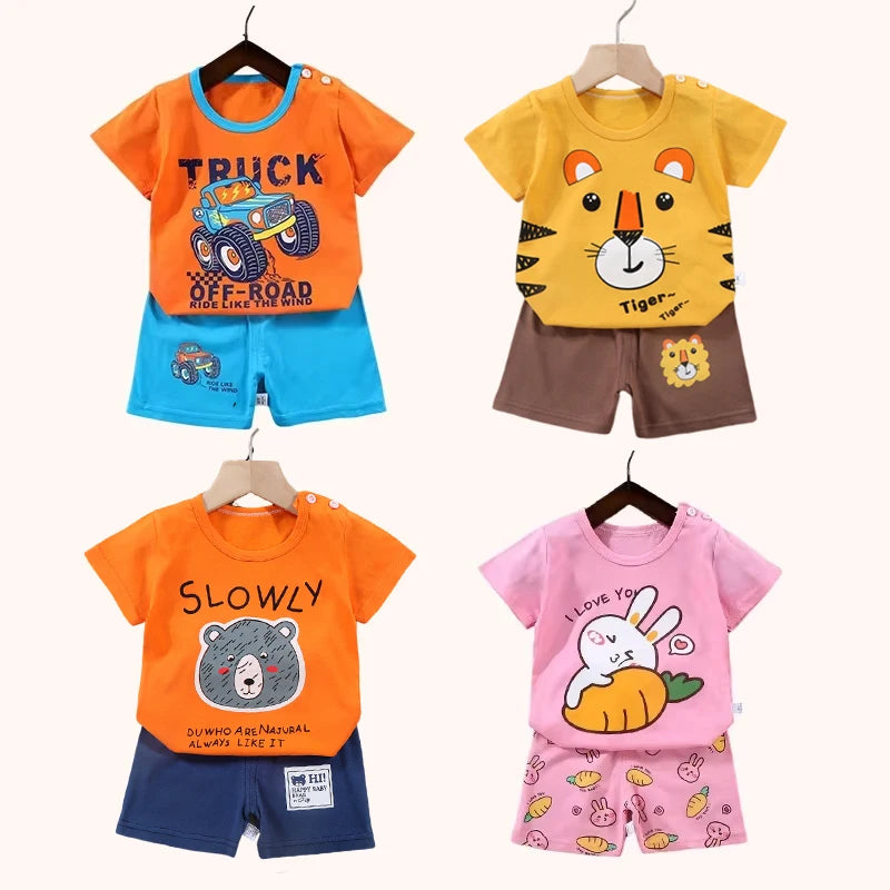 Boys Cotton T-shirt Shorts Set for Ages