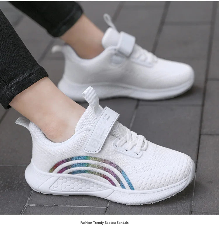 New Design Red Trainers Shoes for Kids Girls Comfortable Platform Girl Sports Shoes Large Size 38 Children's Running Sneakers