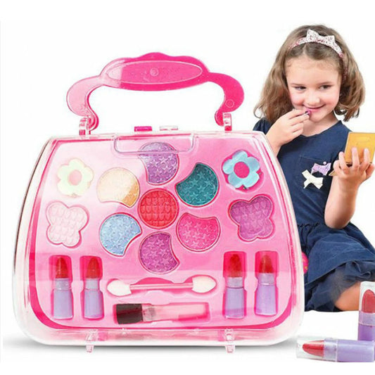 Makeup Toys For Girls Kids Cosmetic Set with Cosmetic Case Pretend Play Dress Up Toys For Children Plastic