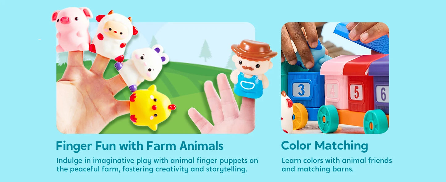 JOYFY Learning Farm Train Counting Matching & Sorting Montessori
