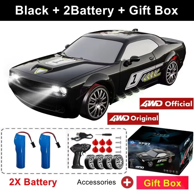 4WD Drift Racing RC Car with LED Light High Speed 2.4G Radio Remote Control 4x4 Race Sports Cars for Kids Toy Gift