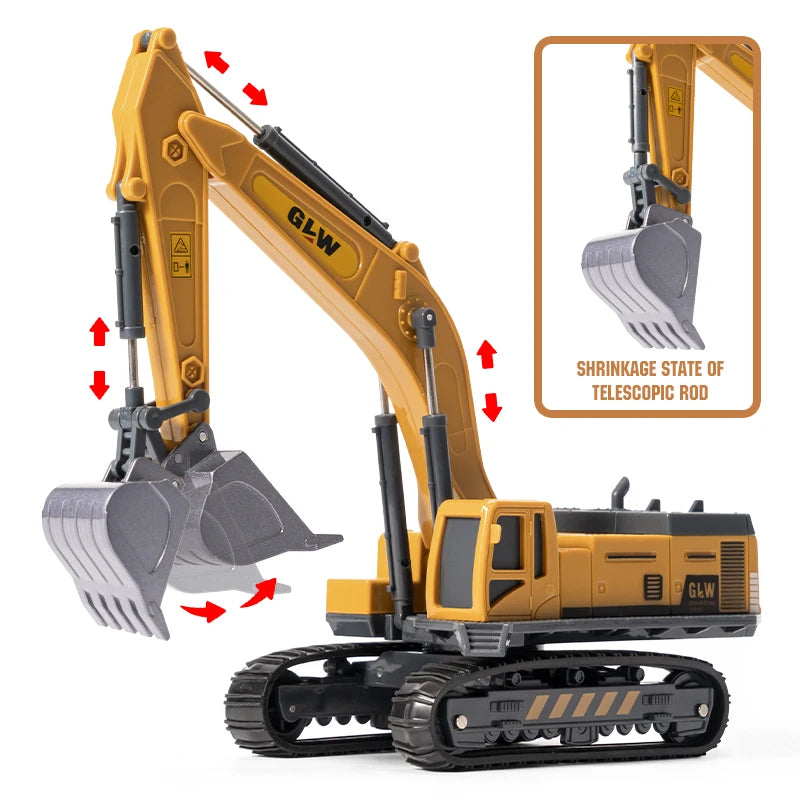 Engineering Vehicle Toys for Boys Alloy+Plastic Tractor Excavator Bulldozer Crane Truck Model Diecast Children Collection Gifts