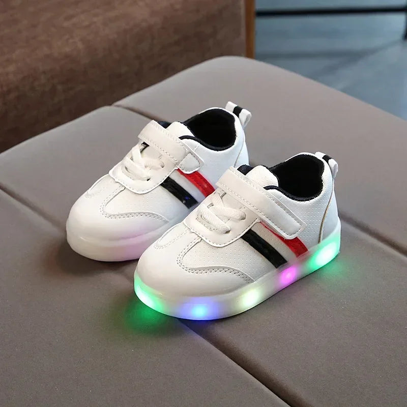 Trendy Child Sneakers Light Up Simple Girl Shoe Versatile Comfort Boy Shoe Anti Slip New Autumn Girl Sneaker Daily Casual Shoes