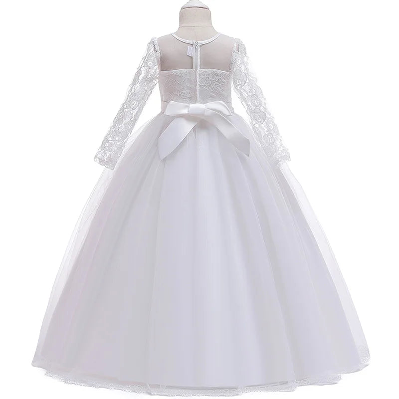 Summer White Bridesmaid Dress  For Girls Children Party Wedding Dress