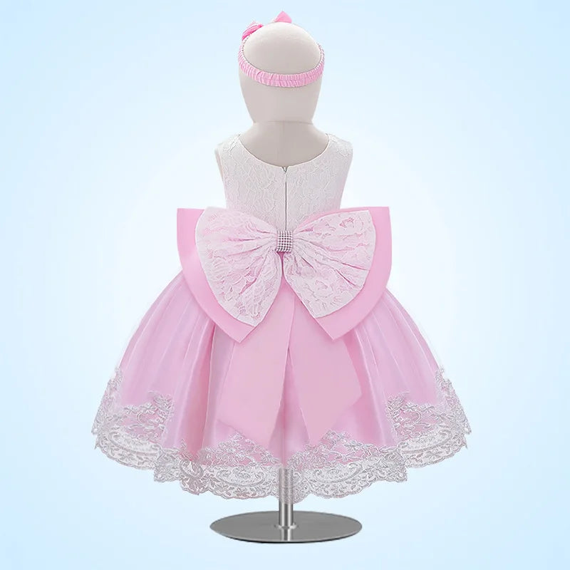Baby Girl Dress, Little Princess Lace Color-block Baby First Year Old Summer Baby Dress