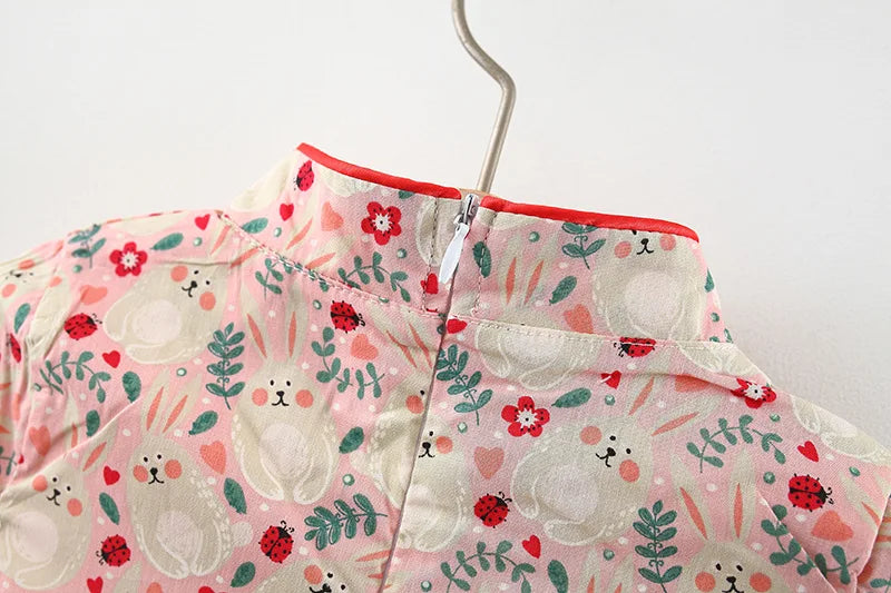 Baby Girl Qipao Dress for Summer Cotton Wear
