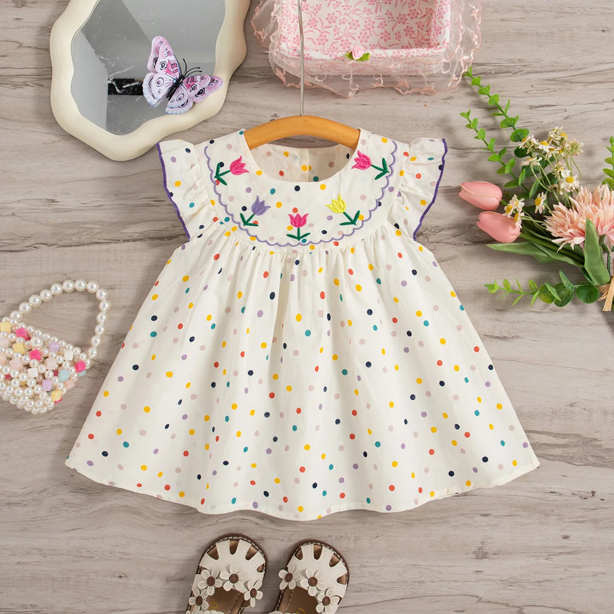 Demi Baby Girl Summer Dress with Polka Dots